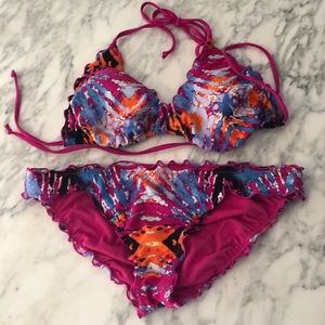 Xhilaration bikini pink multicolored